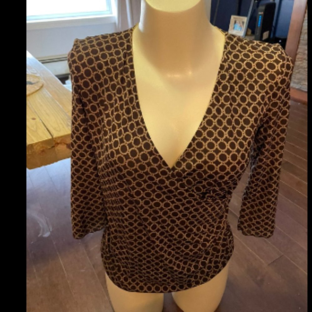 Sigrid Olsen Beautiful Brown Top, Size Small